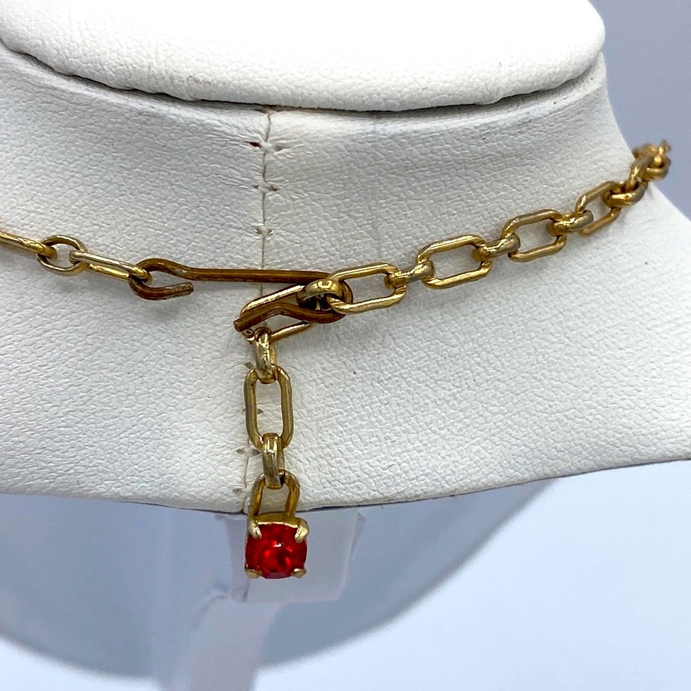Vintage Brilliant Red Rhinestone Necklace - Picture 4 of 4